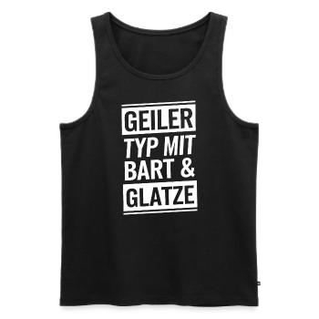 Typ mit Bart und Glatze, Männer Haarausfall Glatze - Männer Premium Bio Tank Top - Schwarz - Vorne - AI Model Male 178 light (178cm)