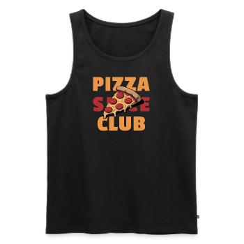 Pizza Slice Club - Fast Food Addict - Men's Premium Organic Tank Top - black - Front - AI Model Male 178 light (178cm)