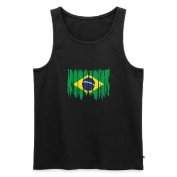 Brasilien Flagge Brasilianische Fahne Südamerika - Männer Premium Bio Tank Top - Schwarz - Vorne - AI Model Male 178 light (178cm)