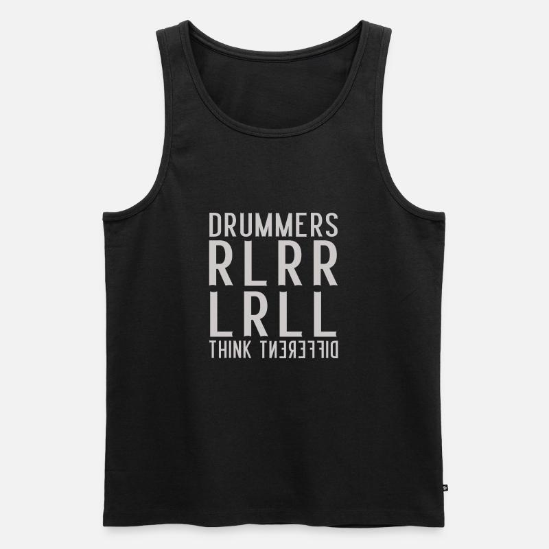Drummers think different - Paradiddle - Débardeur bio Premium Homme - noir