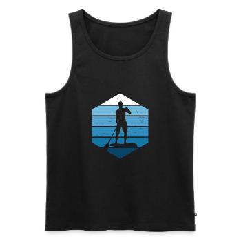Standup Paddle Stand up Paddle Board Standup P - Débardeur bio Premium Homme - noir - Devant - AI Model Male 178 light (178cm)