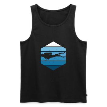 Plongeur Plongeur Femmes Plongeurs Hommes Scuba Diver - Débardeur bio Premium Homme - noir - Devant - Michal (187cm)