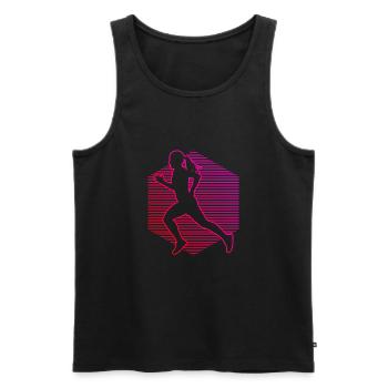 Course de fond Course à pied Jogging - Débardeur bio Premium Homme - noir - Devant - AI Model Male 178 light (178cm)