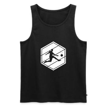 Women's Footballer Men Football Playing Football - Men's Premium Organic Tank Top - black - Front - Michal (187cm)
