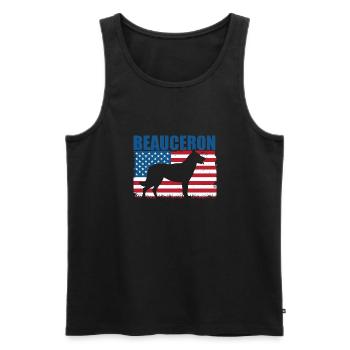 Beauceron - Männer Premium Bio Tank Top - Schwarz - Vorne - AI Model Male 178 light (178cm)