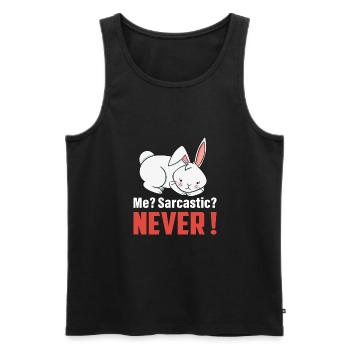 Ich? Sarkastisch? Nie süßes Kaninchen Ostertag - Männer Premium Bio Tank Top - Schwarz - Vorne - Michal (187cm)