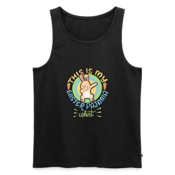 Das ist mein Osterpyjama Dabbing - Männer Premium Bio Tank Top - Schwarz - Vorne - Michal (187cm)