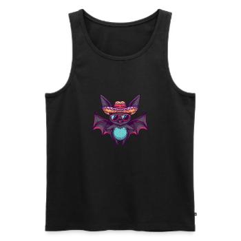 Fledermaus Lustig Sombrero - Männer Premium Bio Tank Top - Schwarz - Vorne - Michal (187cm)