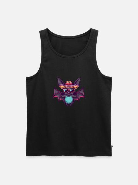 Bat Funny Sombrero - Men's Premium Organic Tank Top - black