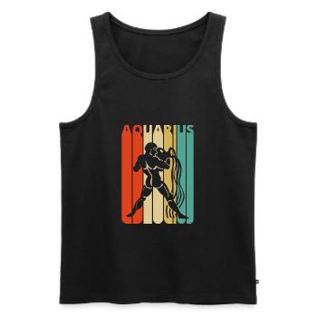 Vintage Wassermann Zodiac für Weihnachten, Geburtstag - Männer Premium Bio Tank Top - Schwarz - Vorne - AI Model Male 178 light (178cm)