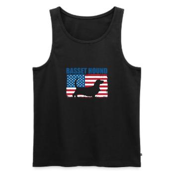 Basset Hound - Männer Premium Bio Tank Top - Schwarz - Vorne - AI Model Male 178 light (178cm)