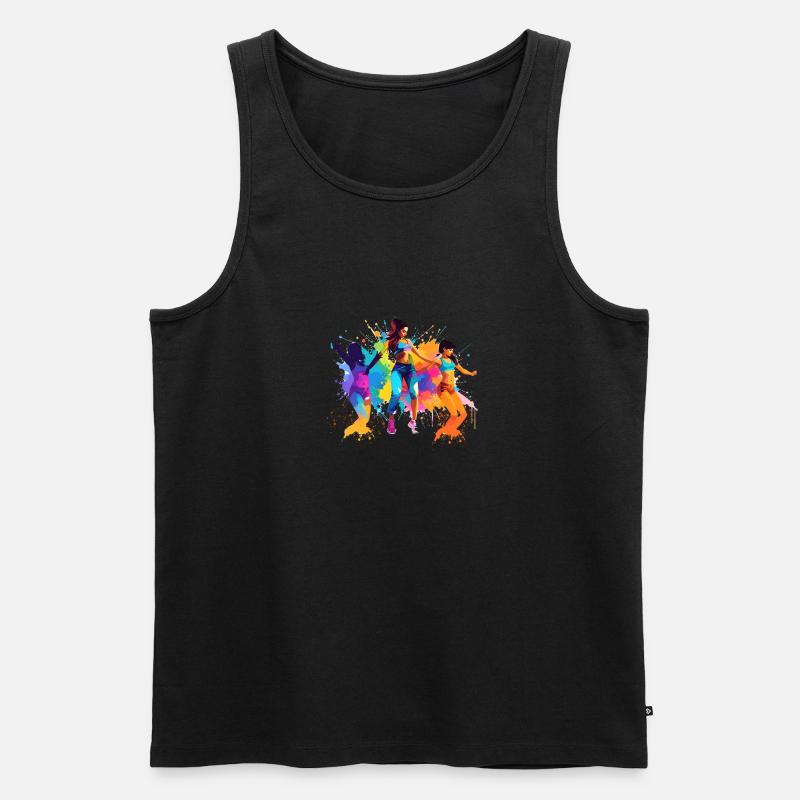tänzerin,tanz,illustration,bunt,graffiti - Männer Premium Bio Tank Top - Schwarz