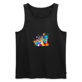 gazelle, illustration ,graffiti ,pink,colorful - Men's Premium Organic Tank Top - black - Front - Michal (187cm)