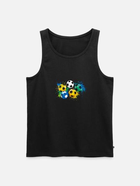 Fußball,Bälle,bunt,Graffiti,Malerei, illustration - Männer Premium Bio Tank Top - Schwarz