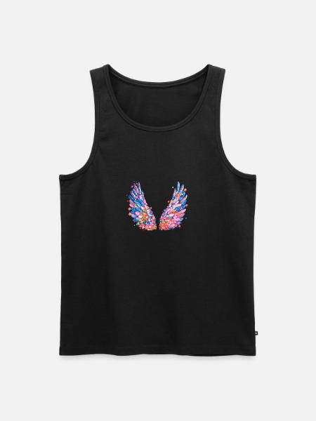 engelsflügel,federn,bunte flügel,graffiti - Männer Premium Bio Tank Top - Schwarz