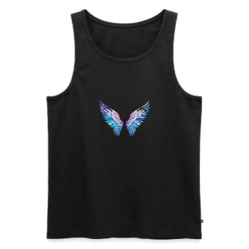 engelsflügel,federn,bunte flügel,graffiti,blau - Männer Premium Bio Tank Top - Schwarz - Vorne - AI Model Male 178 light (178cm)