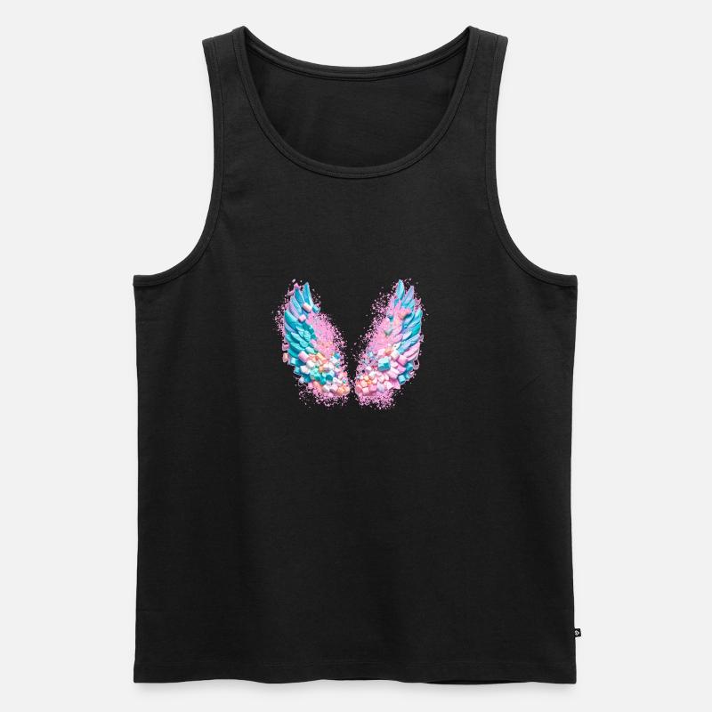 engelsflügel,marshmallows,bunte flügel,graffiti - Männer Premium Bio Tank Top - Schwarz