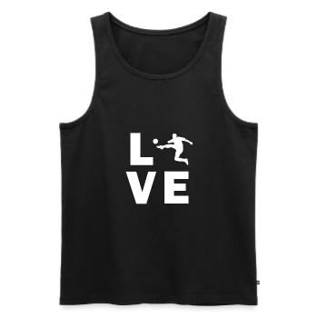 Love Fußball - Männer Premium Bio Tank Top - Schwarz - Vorne - AI Model Male 178 light (178cm)