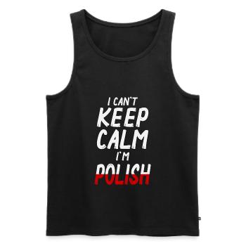 Keep Calm I´m Polish - Men's Premium Organic Tank Top - black - Front - Michal (187cm)