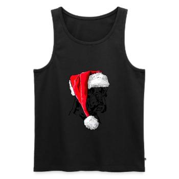 Santa BOXER Hund Weihnachten Hunde Wilsigns - Männer Premium Bio Tank Top - Schwarz - Vorne - Michal (187cm)