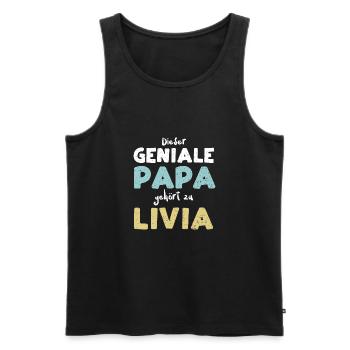 Dieser Geniale Papa Gehört Zu Livia - Männer Premium Bio Tank Top - Schwarz - Vorne - Michal (187cm)