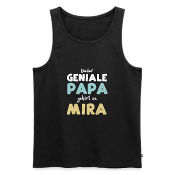 Dieser Geniale Papa Gehört Zu Mira - Männer Premium Bio Tank Top - Schwarz - Vorne - Michal (187cm)