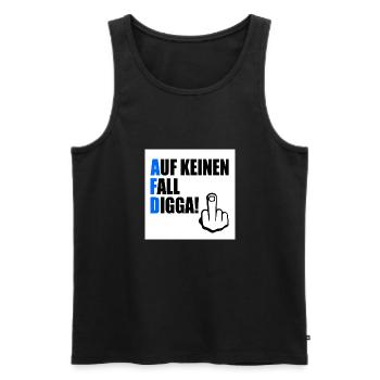 auf keinen fall digga - Männer Premium Bio Tank Top - Schwarz - Vorne - AI Model Male 178 light (178cm)