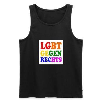 Les LGBT contre la droite - Débardeur bio Premium Homme - noir - Devant - AI Model Male 178 light (178cm)