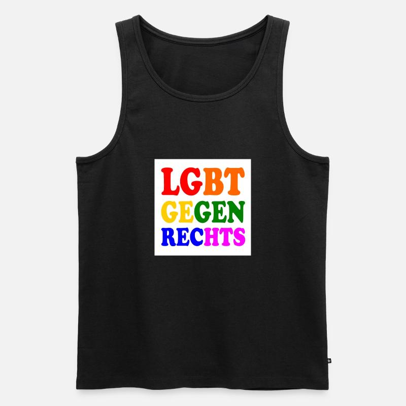 Lgbt gegen rechts - Männer Premium Bio Tank Top - Schwarz