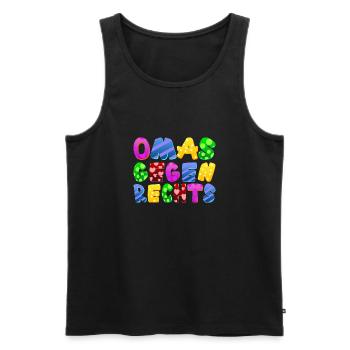 AfD stoppen gegen rechts Demokratie Vielfalt links - Männer Premium Bio Tank Top - Schwarz - Vorne - Michal (187cm)
