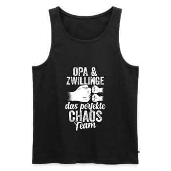 Opa Und Zwillinge Großvater - Männer Premium Bio Tank Top - Schwarz - Vorne - Michal (187cm)