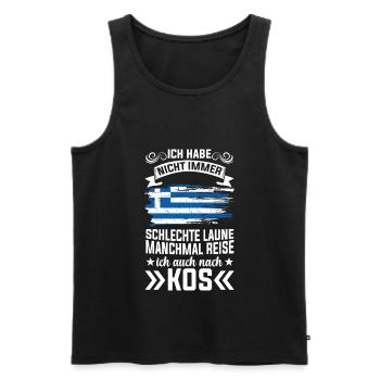 Kos Griechenland - Männer Premium Bio Tank Top - Schwarz - Vorne - AI Model Male 178 light (178cm)