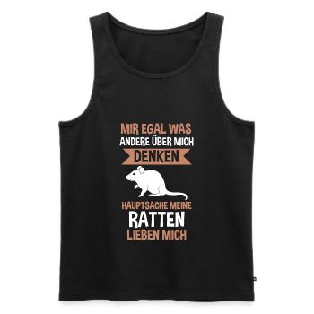Ratte Haustier Nagetier Ratte - Männer Premium Bio Tank Top - Schwarz - Vorne - Michal (187cm)