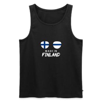 Finland Flag Suomi Finnish Flag Used Look - Men's Premium Organic Tank Top - black - Front - Michal (187cm)