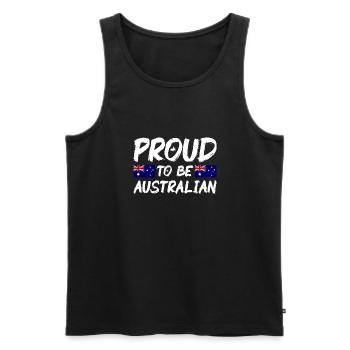 Australia Flag Down Under Australian Flag - Men's Premium Organic Tank Top - black - Front - Michal (187cm)