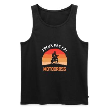 je peux pas j'ai motocross - Débardeur bio Premium Homme - noir - Devant - Michal (187cm)
