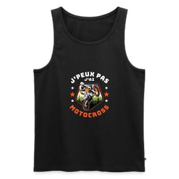 j'peux pas j'ai motocross - Débardeur bio Premium Homme - noir - Devant - Michal (187cm)