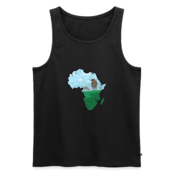 SÜDAFRIKA SÜDEN TIEREN NATUR LEBEN MUSIK MOTIV - Männer Premium Bio Tank Top - Schwarz - Vorne - AI Model Male 178 light (178cm)