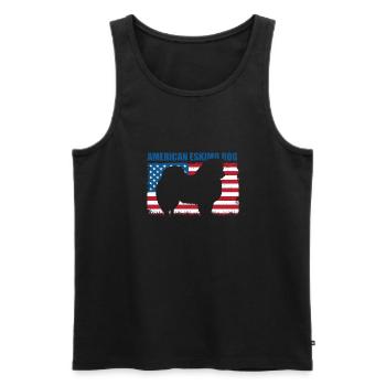 American Eskimo Dog Hund - Männer Premium Bio Tank Top - Schwarz - Vorne - Michal (187cm)