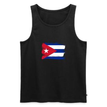 Cuba Drapeau Caraïbes Vacances Cuba Voyage La Havane - Débardeur bio Premium Homme - noir - Devant - AI Model Male 178 light (178cm)