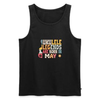 Ukulele Legends are born in May - Männer Premium Bio Tank Top - Schwarz - Vorne - Michal (187cm)