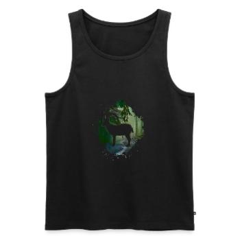 nature,nature,ibex,trees,mountains,landscape,forest - Men's Premium Organic Tank Top - black - Front - AI Model Male 178 light (178cm)