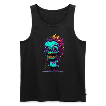 Colorful cool zombie - Men's Premium Organic Tank Top - black - Front - AI Model Male 178 light (178cm)