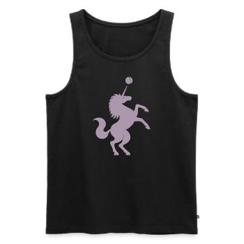 Unicorn Tennis Player Silhouette Minimalist - Men's Premium Organic Tank Top - black - Front - Michal (187cm)