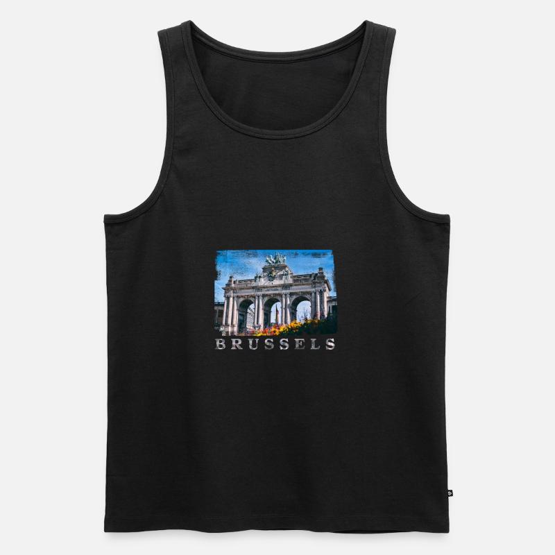 | Brüssel Cinquantenaire - Männer Premium Bio Tank Top - Schwarz