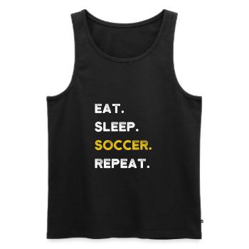 Eat Sleep Soccer Répéter le footballeur de motif de football - Débardeur bio Premium Homme - noir - Devant - AI Model Male 178 light (178cm)
