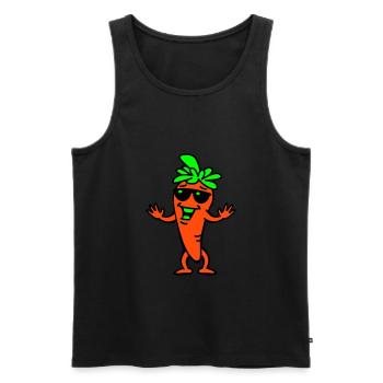 Coole Karotte (Farbe) - Männer Premium Bio Tank Top - Schwarz - Vorne - Michal (187cm)