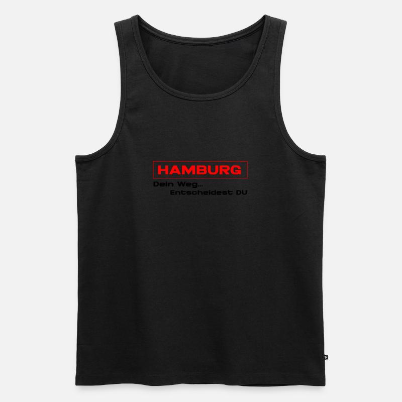 Hamburger Weg - Männer Premium Bio Tank Top - Schwarz