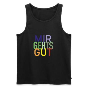 Mir gehts gut. Zeige gute Laune, immer und überall - Männer Premium Bio Tank Top - Schwarz - Vorne - AI Model Male 178 light (178cm)