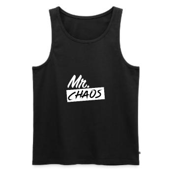 Man Mr. Chaos Funny Crazy JGA Gift - Men's Premium Organic Tank Top - black - Front - Michal (187cm)